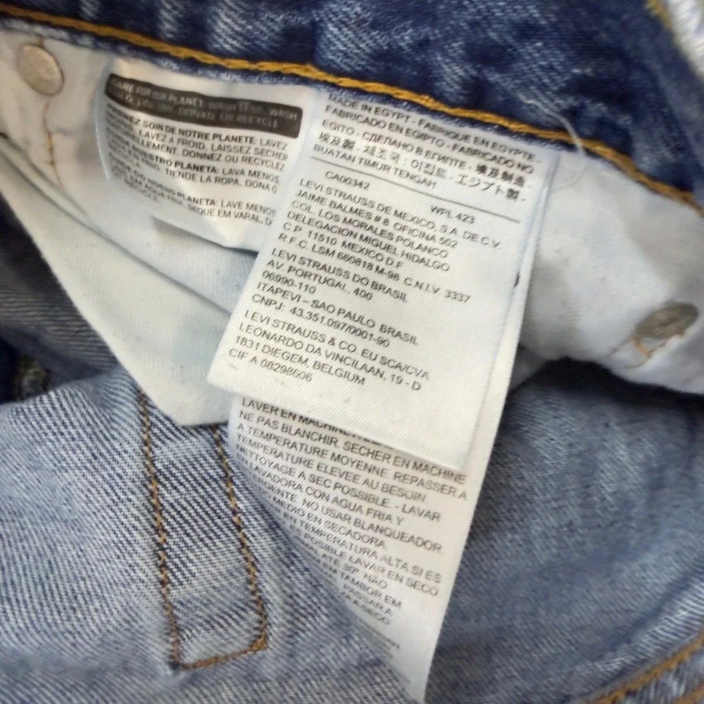 Levis 505 Regular Fit Straight Leg Jeans Medium Wash Blue Size W34 L30